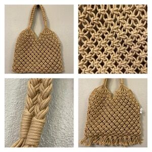 West Loop Macrame Crochet Bag Tote Fringe/Reverse Farmers Market Boho Festival